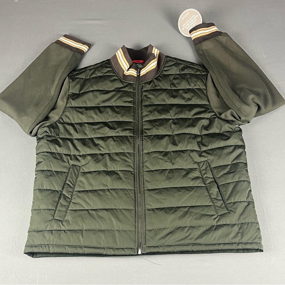 Michael Kors Puffer Jacket NWT Mens L Dark Olive Hybrid Quilted MNR29183